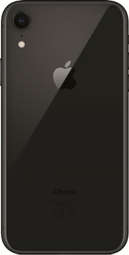 Vue arrière d'un smartphone noir avec logo pomme.