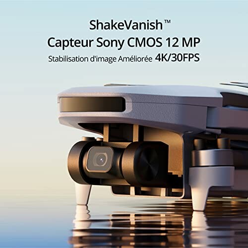 Drone avec caméra CMOS Sony 12 MP et stabilisation 4K