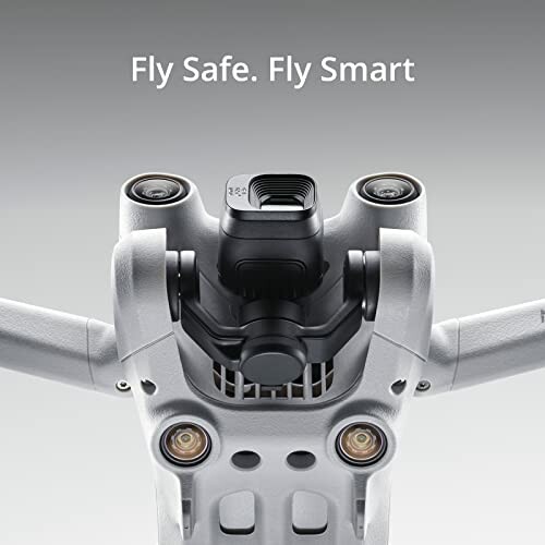 Caméra de drone avec slogan de sécurité.