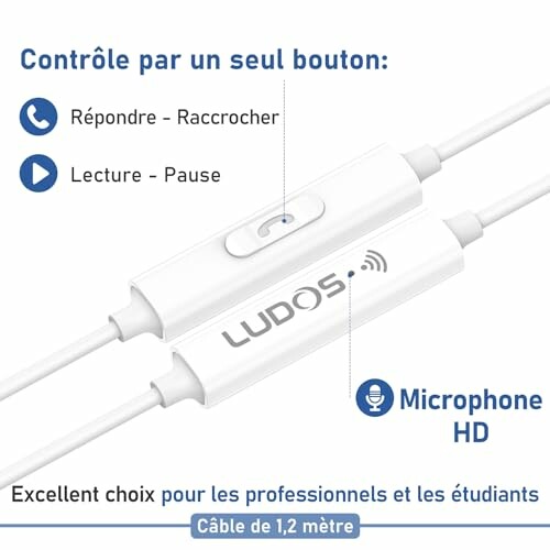 Écouteurs Ludos avec contrôle à un bouton et microphone HD