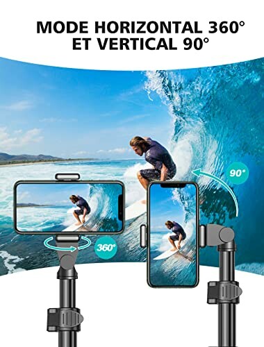 Trépied pour smartphone avec rotation horizontale et verticale