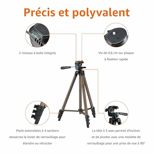 Trépied léger Amazon Basics 127 cm