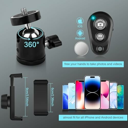 Support de téléphone universel avec télécommande pour iPhone et Android.